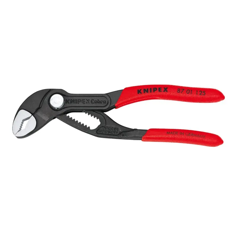 Cleste Cobra, strat protector gri lustruit si manere din plastic anti-alunecare, L 125 mm, 13 pozitii, Knipex Reducere de preț