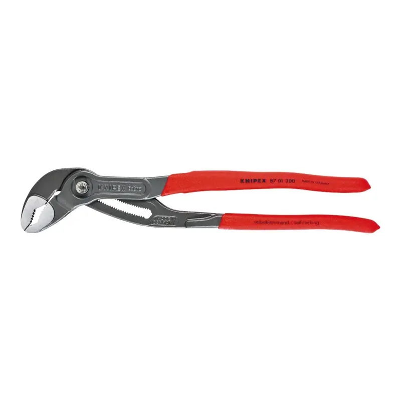 Plată securizată Clesti Cobra, strat protector gri lustruit si manere din plastic anti-alunecare, Knipex