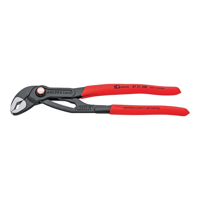 Cleste Cobra QuickSet, strat protector gri lustruit si manere din plastic anti-alunecare, Knipex Ofertă exclusivă