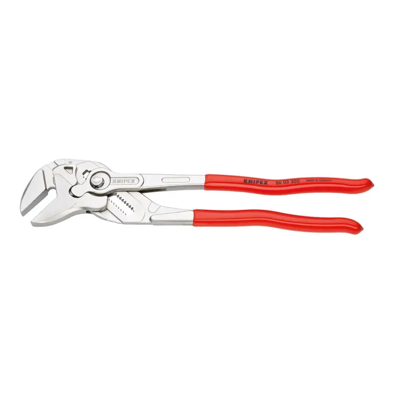Super ofertă Cleste cheie Cleste XL placat cu nichel si manere cu manson din plastic, L 400 mm, Ø inch/mm 3 3/8 | 85, 25 pozitii, Knipex