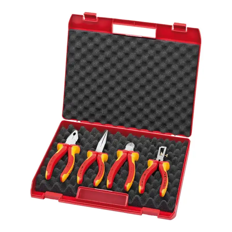Trusa compacta VDE - 4 clesti (combinat/dezizolator/radio/diagonal), Knipex Chilipir