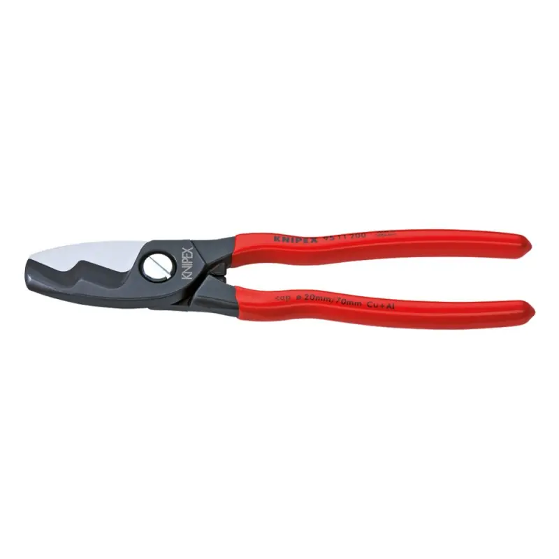 Ofertă exclusivă Cleste de taiat cabluri cu muchii de taiere duble, L 200 mm, taiere Ø 20mm / 70 mm², AWG 2/0, Knipex