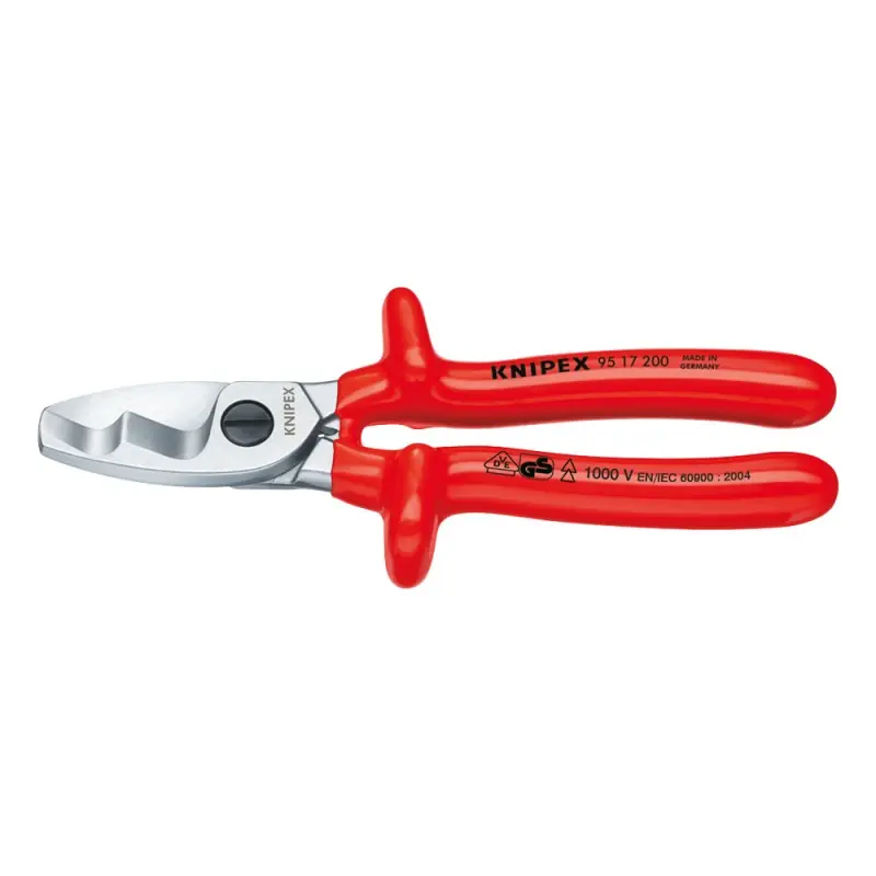 Comandă acum Cleste de taiat cabluri cu muchii de taiere duble, VDE 1000 V in adancime, L 200 mm, taiere Ø 20mm / 70 mm², AWG 2/0, Knipex