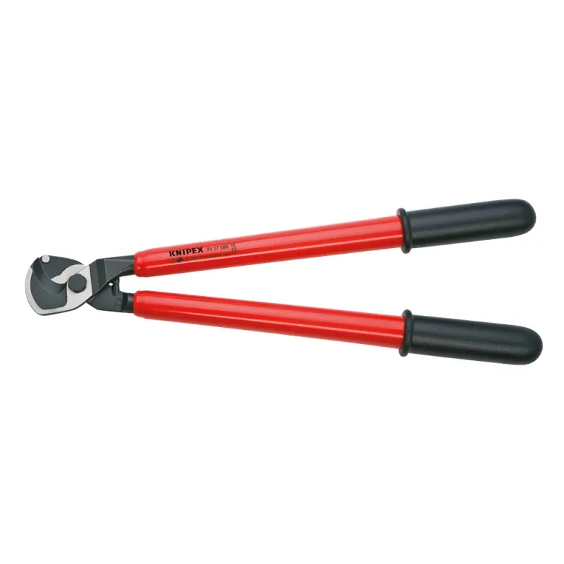 Transport gratuit Cleste de taiat cabluri de Cu si Al cu capacitate mare de taiere, VDE 1000 V, L 500 mm, taiere Ø 27mm / 150 mm², AWG 5/0, Knipex