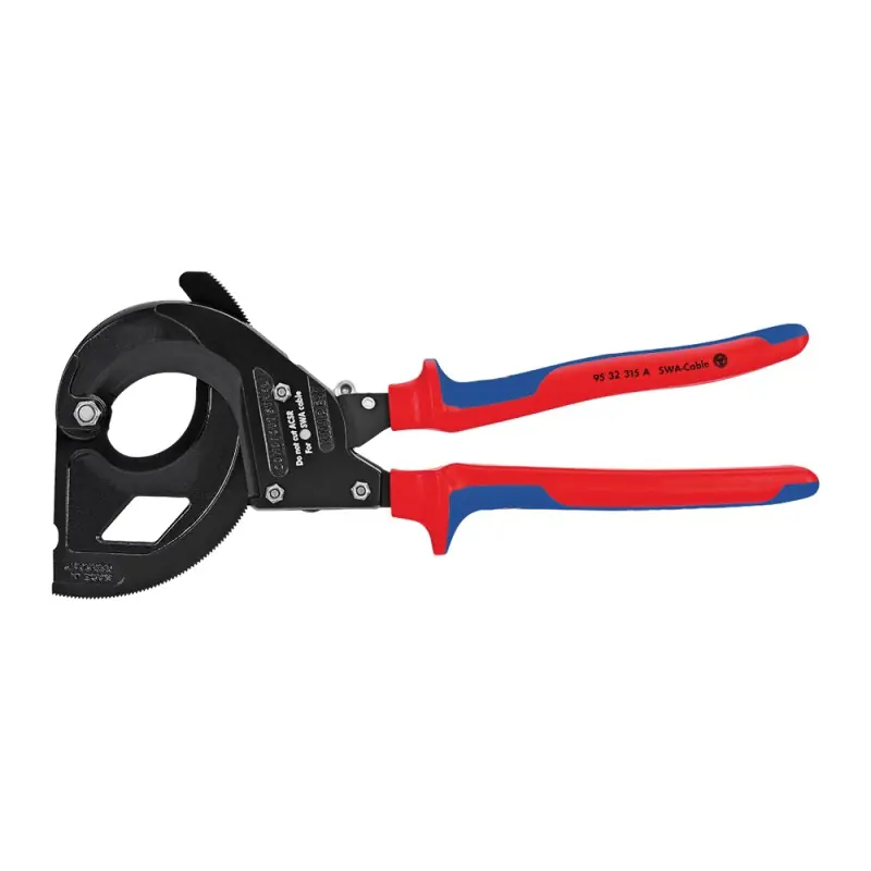 Cleste cu clichet (3 trepte) pentru taierea cablurilor cu armatura exterioara, taiere Ø 45mm / 380 mm², MCM 750, Knipex Livrare rapidă