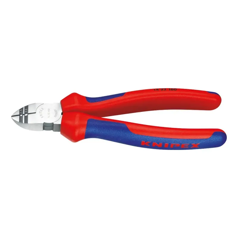 Doar azi Clesti dezizolatori cu margini de taiere putin inclinate, strat protector negru lustruit si manere cu manson din plastic, Knipex