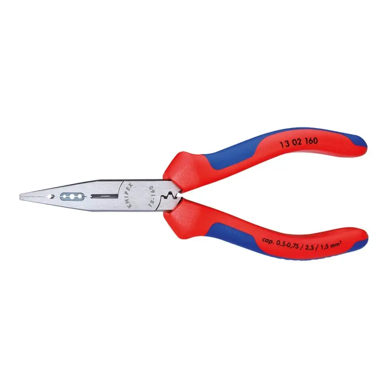 Preț mic Cleste dezizolator pentru electricieni, cu strat protector negru lustruit si manere cu manson bicomponent, 160 mm, Knipex