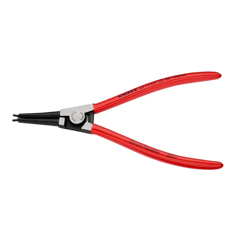 Cleste pentru inele de siguranta exterioare cu strat protector negru lustruit si manere cu manson din plastic, Knipex Preț promoțional