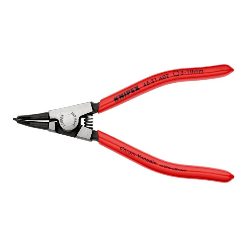 Cel mai vândut Cleste pentru inele de siguranta exterioare cu strat protector negru lustruit si manere cu manson din plastic, Knipex