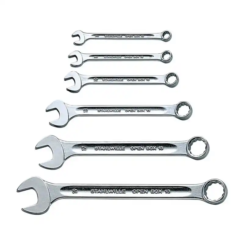 Set de chei combinate, profesionale - DIN 3113, forma A, 6 piese, Stahlwille Plată securizată