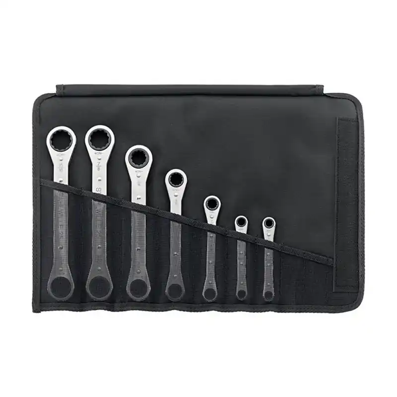 Set de chei rotative inelare, duble, cu clichet, 7 piese, Stahlwille Cumpărături sigure