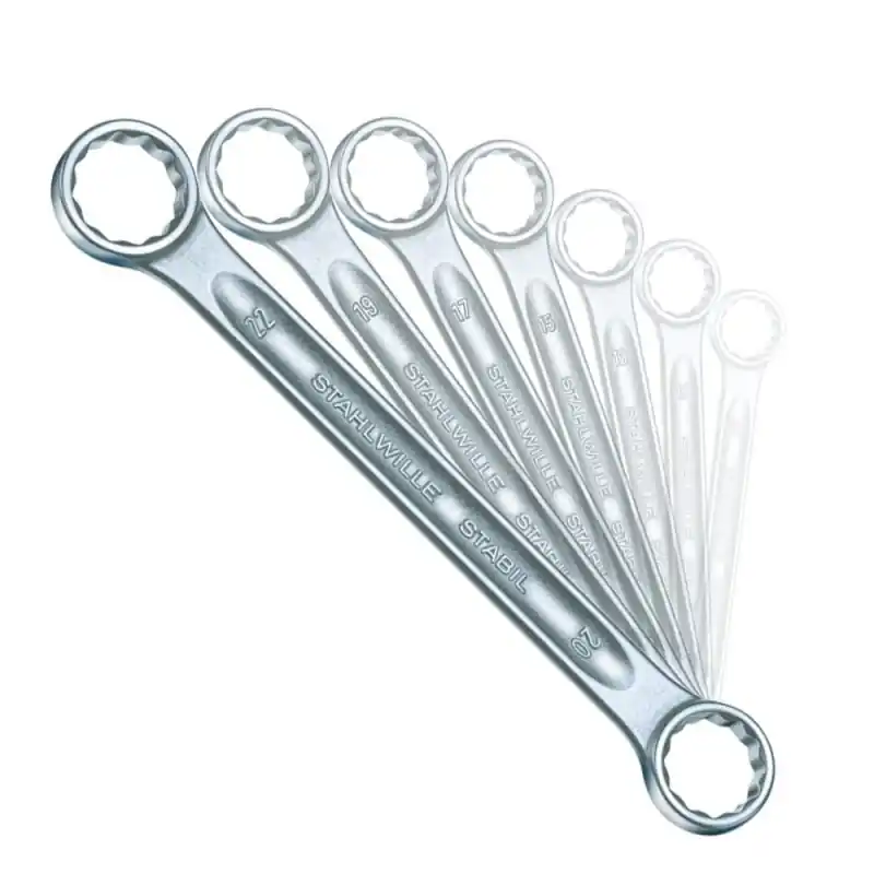 Calitate înaltă Set 7 Cheie dubla inelara, drepte, profesionala - DIN 837, Stahlwille