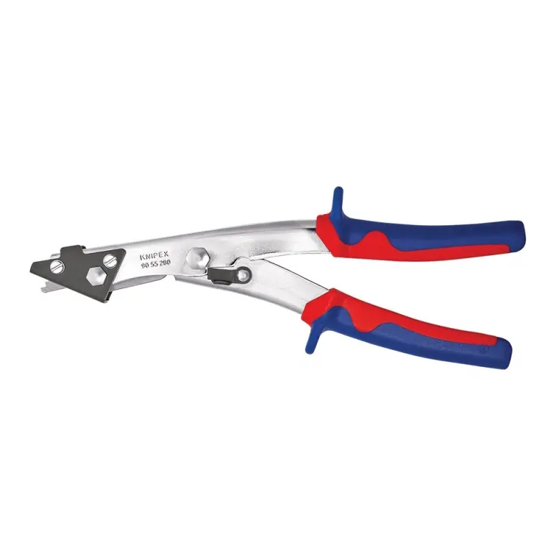 Cleste pentru decupat tabla, cu suprafata nichelata si manere cu manson bicomponent, Knipex Cel mai vândut