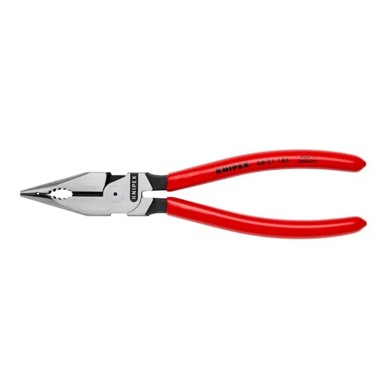 Cleste combinat cu varf ascutit, cu strat protector negru lustruit si manere cu manson de plastic, L 185 mm, Knipex Preț mic