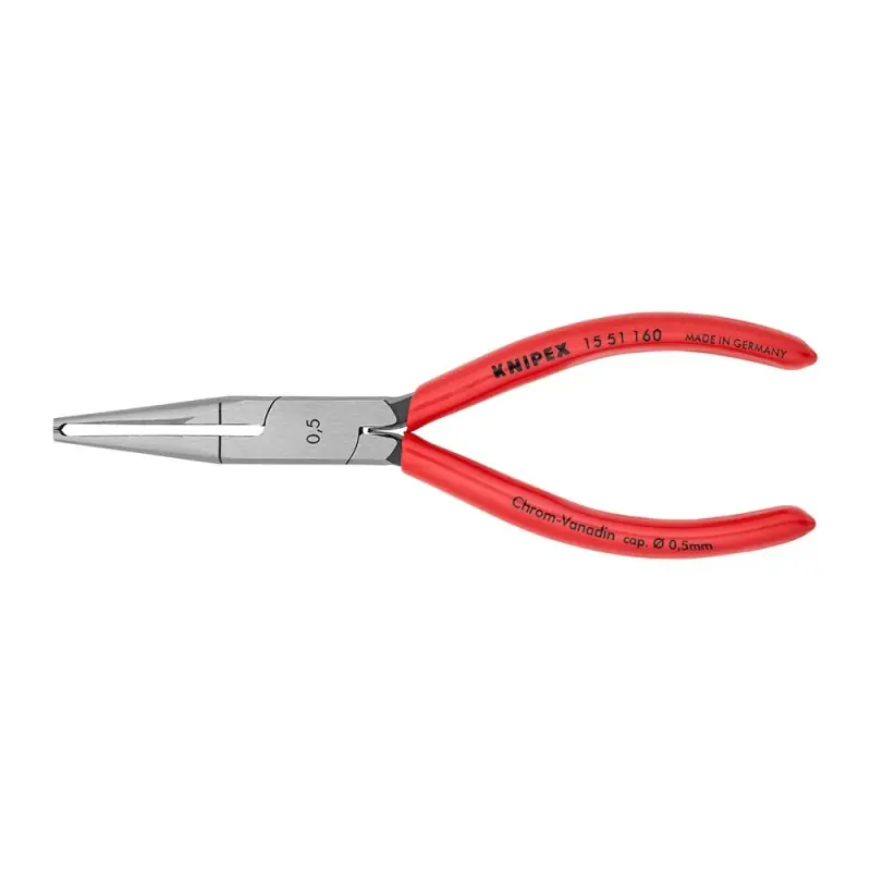 Reducere de preț Cleste dezizolator pentru cabluri subtiri, cu strat protector negru lustruit si manere cu manson din plastic, Knipex