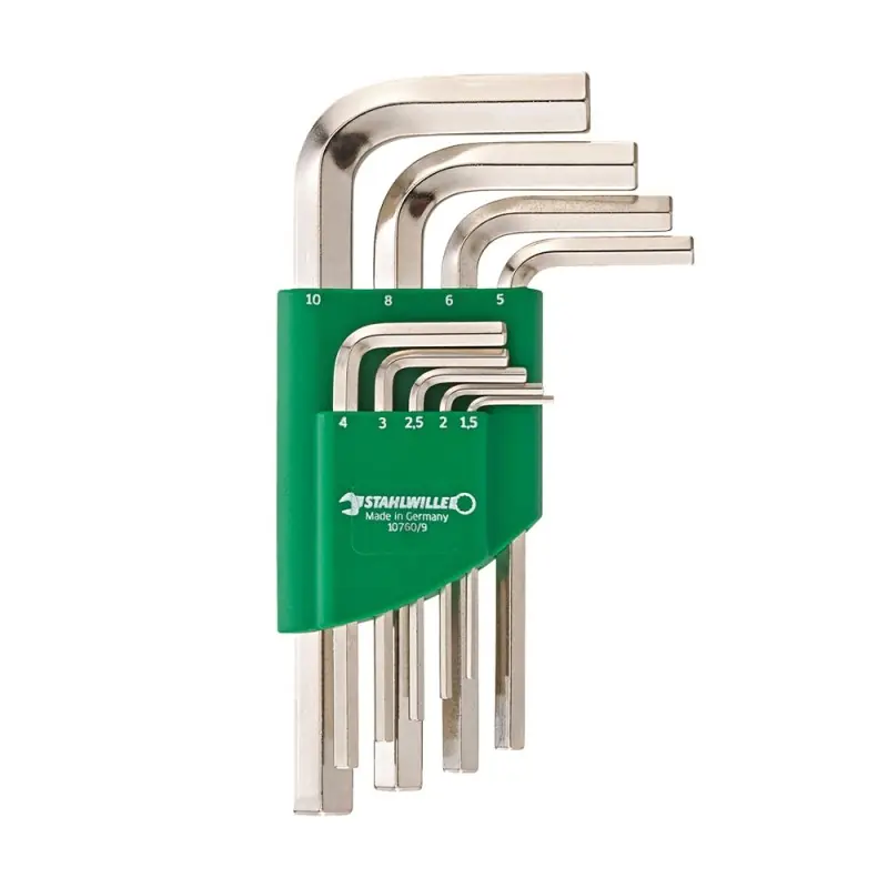 Popular Set surubelnite vinclu inbus, scurte, nichelate - Metric din otel crom vanadiu, nichelat, Stahlwille