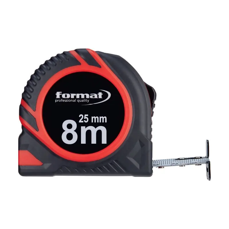 Ruleta de buzunar cu banda din otel cu arc, lungime 8m, latime banda 25 mm, Format Reduceri