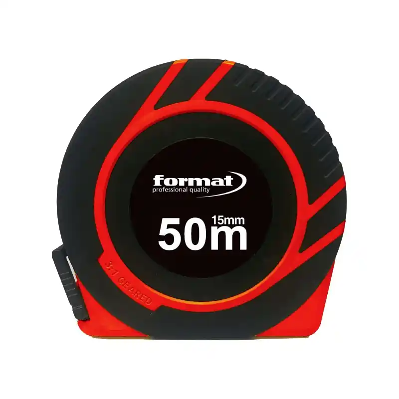 Ruleta cu banda lunga si carcasa inchisa din plastic extrem de rezistent, lungime 50 m, latime banda 15 mm, Format Reducere