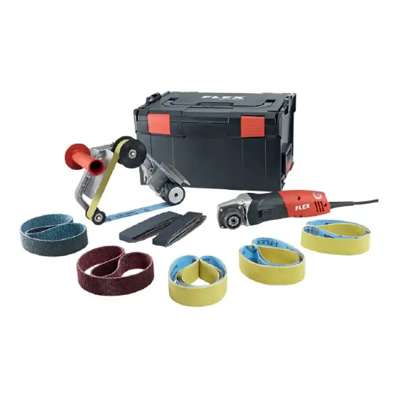 Masina cu banda pentru finisarea suprafetelor de metal, model BRE 14-3 125 Set, 1400 W, viteza de slefuire 3.5-10 m|s, Flex Reduceri