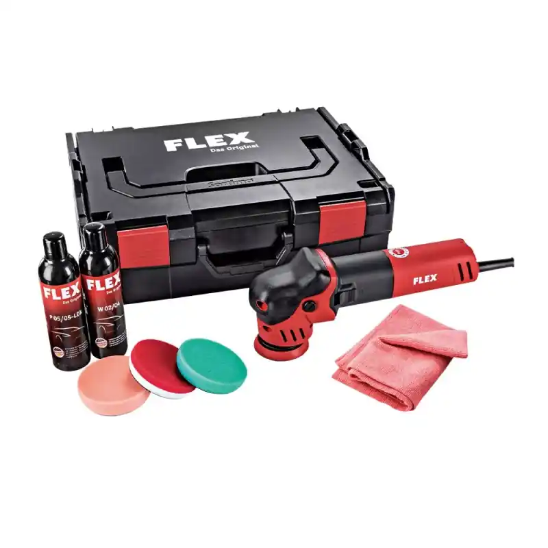 Promoție Set masina de lustruit XFE 7-12 80, 700 W, 80 mm diametru disc, Flex