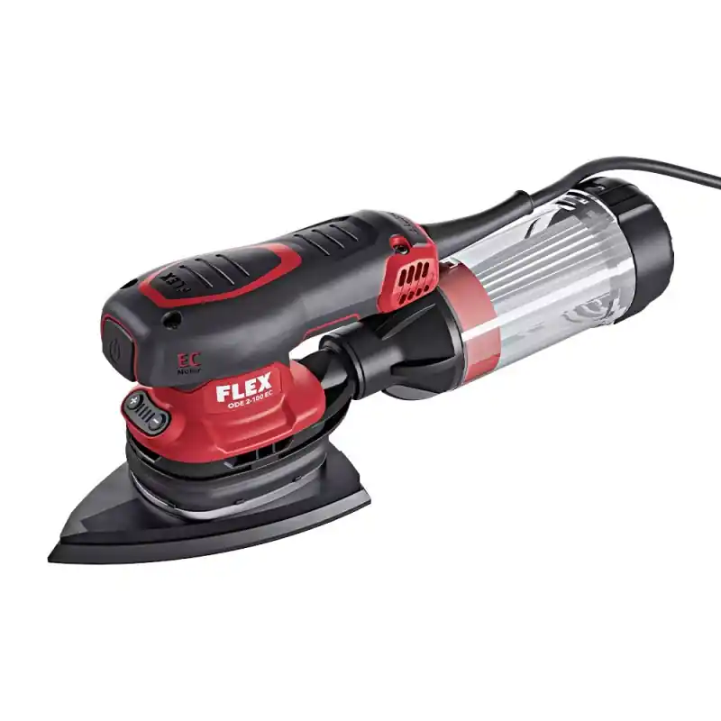 Cumpără online Set masina orbitala cu suport delta ODE 2-100 EC, 260 W, 8000 - 12000 rpm, 100 x 150 mm placa de slefuit, Flex