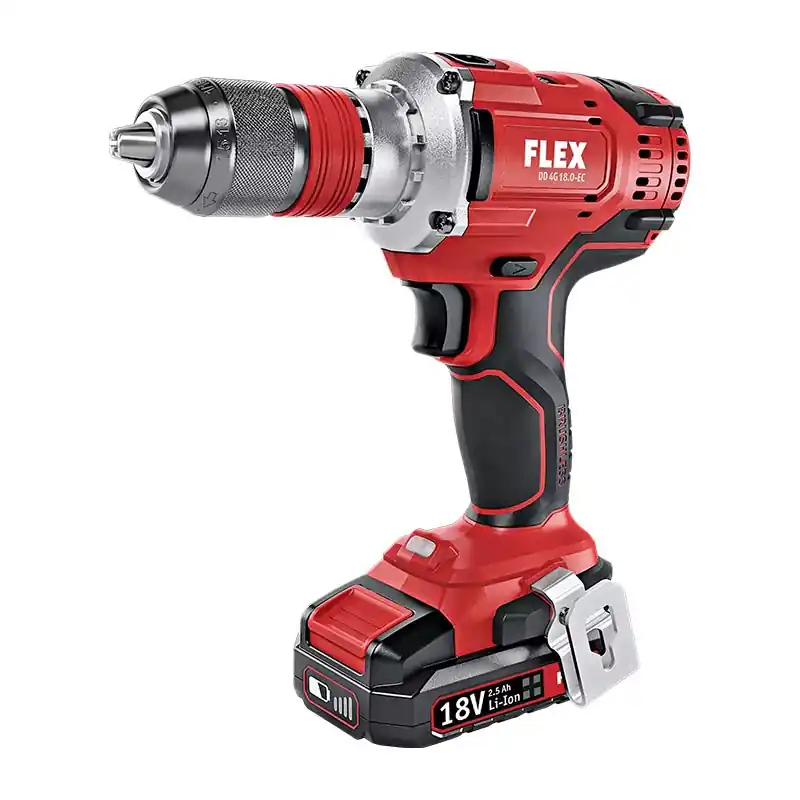 Masina de gaurit, modelul DD4G EC/5.0 Set, 18 V - 5.5 Ah, 0 - 460 / 910 / 2100 / 4200rpm, cuplu 135 - 64 Nm, Flex Calitate înaltă