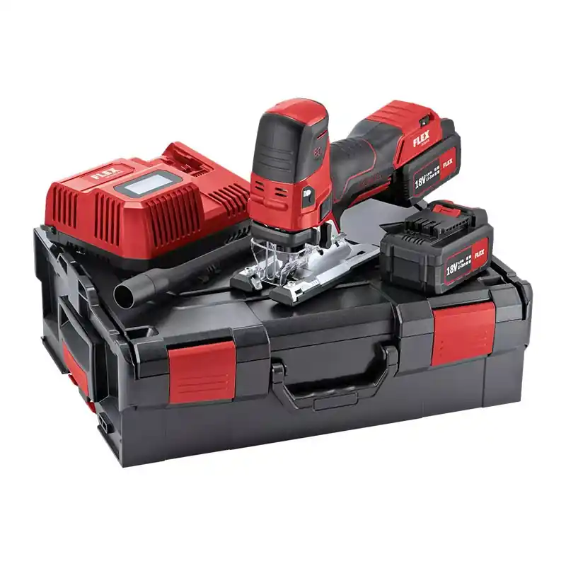 Vezi acum Fierastrau pendular modelul JS EC/5.0 Set, 18 V - 5.0 Ah, frecventa 0 - 3500 taieri/min, cursa 26 mm, FLEX