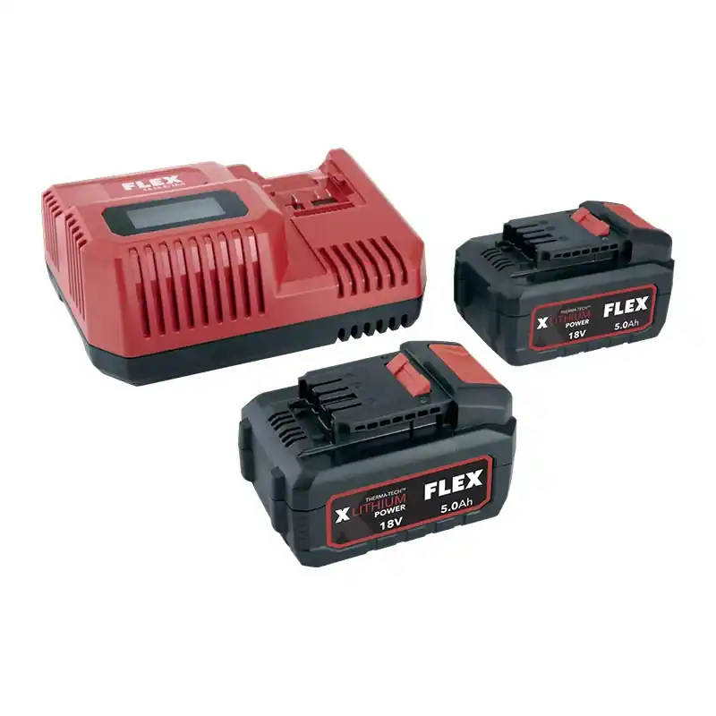 Reducere Set incarcator cu 2 acumulatori, model Power 55 R, incarcator 12V / 18V, acumulatori 2 x 5.0 Ah, FLEX