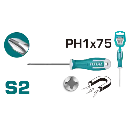 TOTAL - Surubelnita Phillips- PH1 - 5.0 - 75mm -(Industrial) Ultima șansă