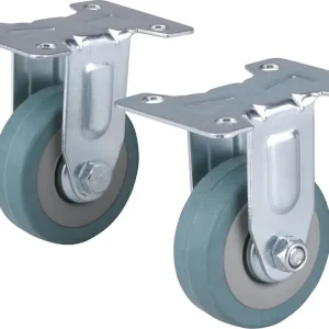 Reducere extra Roți fixe cu cerc de cauciuc gri, set de 2, diametru 50 mm