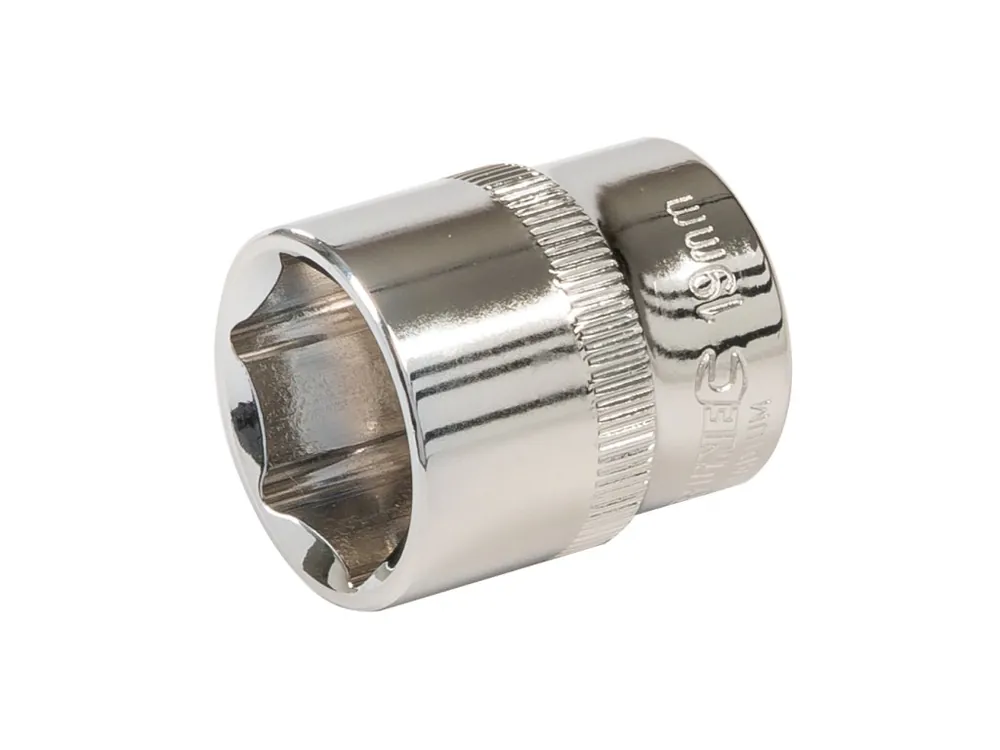 Plată securizată Cheie tubulară scurtă 19 mm 3/8 HEX Silverline