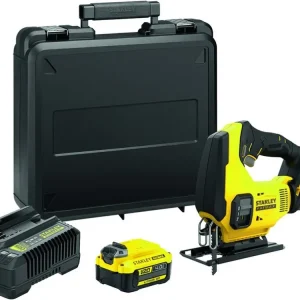 Promoție Baterie rectilinie Jigsaw 18 V Li-Ion, portbagaj, 2 baterii, V20, SFMCS600 m2K-QW, STANLEY