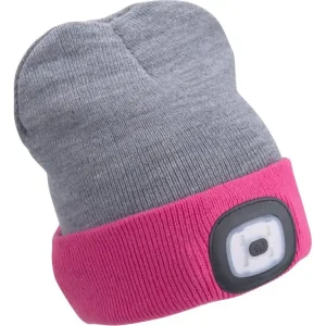 Capac far 4 × 45 lm, încărcare USB, gri deschis/roz, reversibil, dimensiune universală Retur gratuit