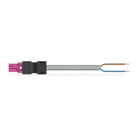 Transport gratuit pre-assembled connecting cable; Eca; Plug/open-ended; 2-pole; Cod. B; Control cable 2 x 1.0 mm²; 1 m; 1,00 mm²; pink Wago
