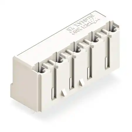 Ultima șansă THT female header; 0.4 x 1.3 mm solder pin; straight; Pin spacing 7.5 mm; 3-pole; light gray Wago