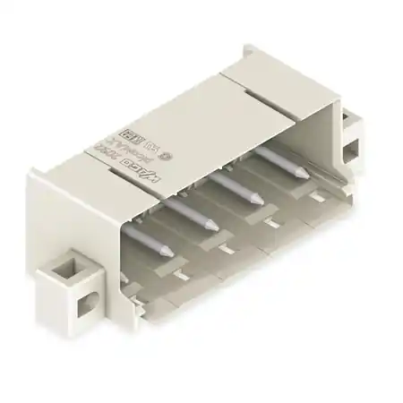 Transport gratuit THT male header; 1.4 mm Ø solder pin; angled; clamping collar; Pin spacing 7.5 mm; 2-pole; light gray Wago