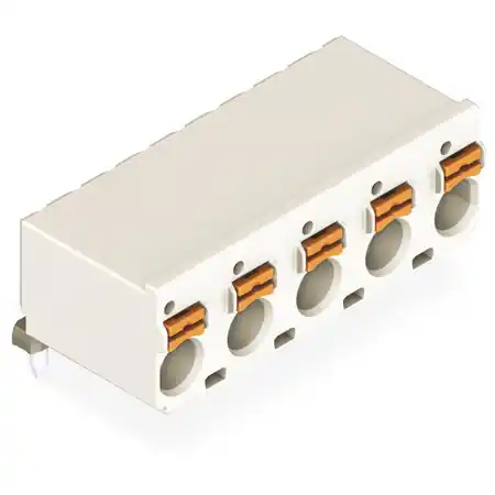 1-conductor THR female header; 1.4 mm Ø solder pin; angled; 2.5 mm²; Pin spacing 7.5 mm; 5-pole; 2,50 mm²; light gray Wago Plată sigură