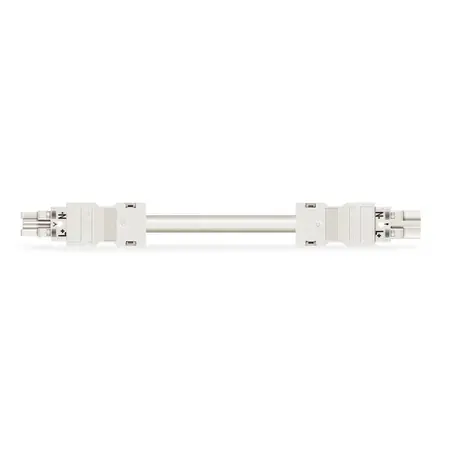 Ultima șansă pre-assembled interconnecting cable; Eca; Socket/plug; 2-pole; Cod. A; H05Z1Z1-F 2 x 2.5 mm²; 1 m; 2,50 mm²; white Wago