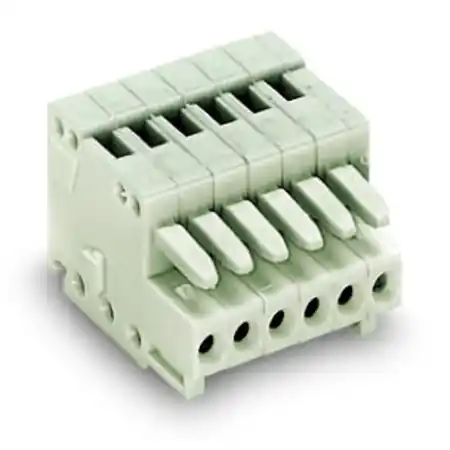1-conductor female plug; 100% protected against mismating; 0.5 mm²; Pin spacing 2.5 mm; 5-pole; 0,50 mm²; light gray Wago Comandă acum