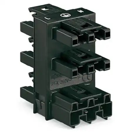 5-way distribution connector; 3-pole; Cod. A; 1 input; 5 outputs; white Wago Nu rata