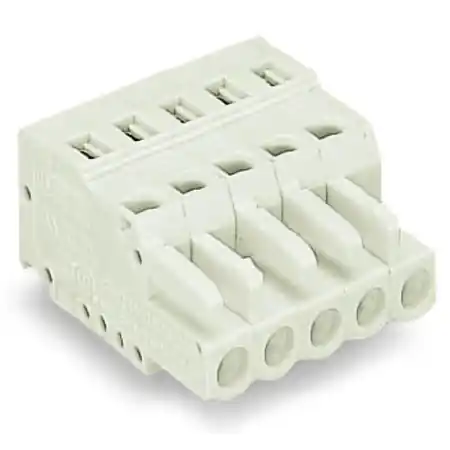 1-conductor female plug; 100% protected against mismating; 2.5 mm²; Pin spacing 5 mm; 2-pole; 2,50 mm²; light gray Wago Ofertă limitată