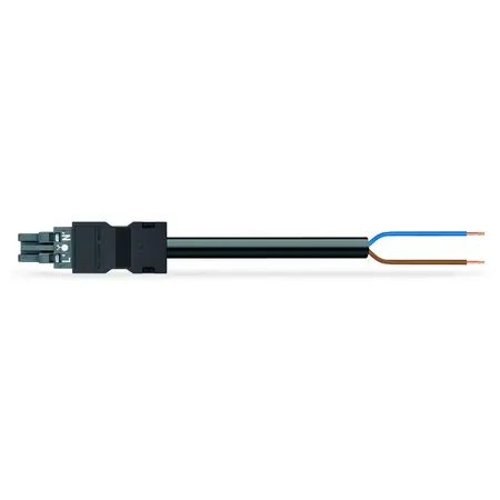 Vezi acum pre-assembled connecting cable; Eca; Socket/open-ended; 2-pole; Cod. L; H05Z1Z1-F 2 x 1,50 mm²; 7 m; 1,50 mm²; dark gray Wago