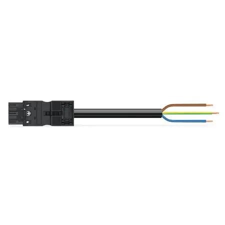Ultima șansă pre-assembled connecting cable; Eca; Plug/open-ended; 3-pole; Cod. A; H05Z1Z1-F 3G 2.5 mm²; 6 m; 2,50 mm²; black Wago