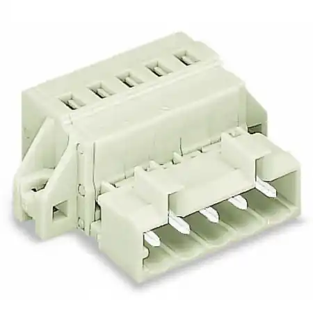 1-conductor male connector; 100% protected against mismating; clamping collar; 2.5 mm²; Pin spacing 5 mm; 4-pole; 2,50 mm²; light gray Wago Livrare rapidă