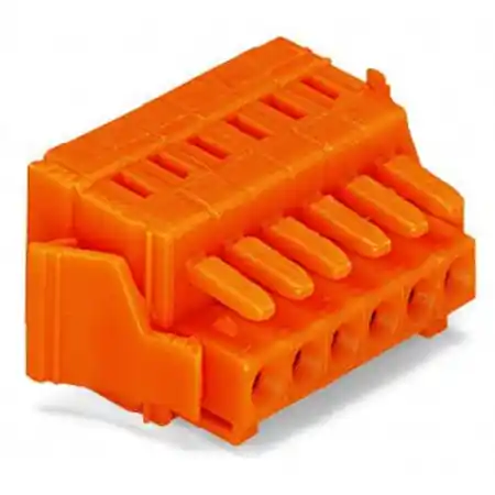 1-conductor female plug; 100% protected against mismating; Locking lever; 1.5 mm²; Pin spacing 3.81 mm; 4-pole; 1,50 mm²; orange Wago Ofertă specială
