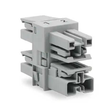 3-way distribution connector; 2-pole; Cod. B; 1 input; 3 outputs; pink Wago Vezi acum