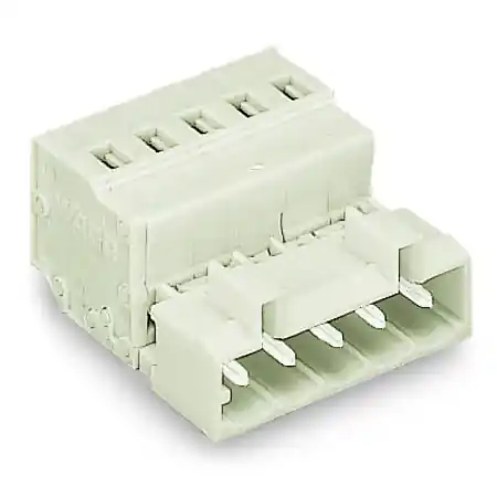 1-conductor male connector; 100% protected against mismating; 2.5 mm²; Pin spacing 5 mm; 12-pole; 2,50 mm²; light gray Wago Doar azi
