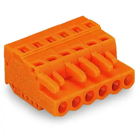 1-conductor female plug; with integrated end plate; 2.5 mm²; Pin spacing 5.08 mm; 3-pole; 2,50 mm²; orange Wago Plată securizată