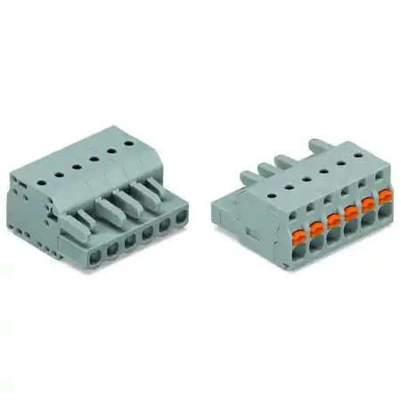 1-conductor female plug; push-button; 2.5 mm²; Pin spacing 5 mm; 14-pole; 2,50 mm²; gray Wago Reducere