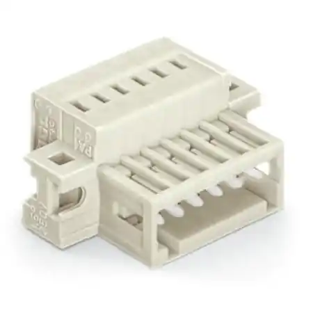 1-conductor male connector; 100% protected against mismating; clamping collar; 1.5 mm²; Pin spacing 3.5 mm; 12-pole; 1,50 mm²; light gray Wago Ieftin